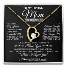 Personalized To My Loving Mom Forever Love Necklace Custom Gift Box KW115