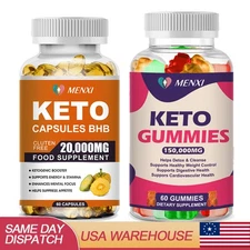MENXI Keto ACV Gummies For Fat Burn Weight Loss Detox Keto Diet Pills 60 Gummy