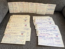52 Vintage 1960s Chevron Standard Oil Gas Station Statement Paper Travel receipt