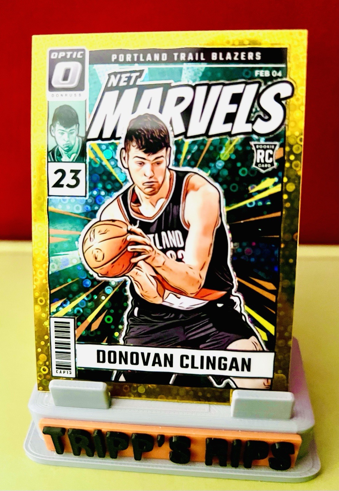 2024-25 Panini OPTIC Donovan Clingan #1 Gold Press Proof Net Marvels RC 4/10