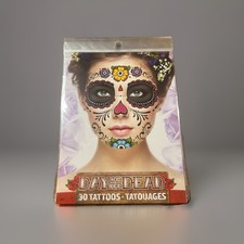 BNWT Day Of The Dead Temporary Face Tattoos 30 in Pack by Savvi Made In the USA