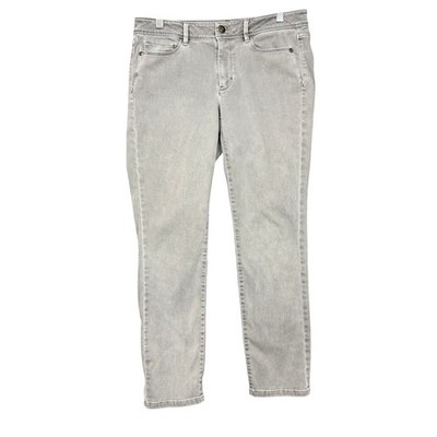 J Jill Jeans Womens 6 Grey Authentic Fit Slim Ankle Cotton Stretch Denim Minimal