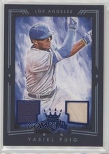 2015 Panini Diamond Kings Blue Framed Materials 19/25 Yasiel Puig #148 9pa