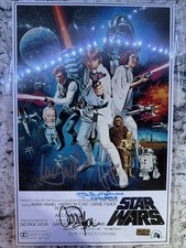 Star Wars 17x11 Movie Poster Picture Signed By Cast Ford Fisher Hamill With Coa
