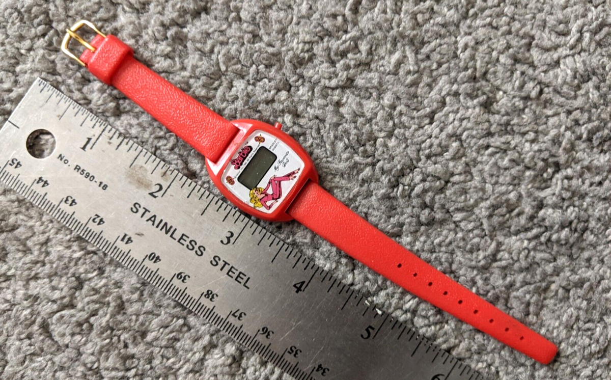 VTG NEW UNWORN 1980 BRADLEY TIME BARBIE DIGITAL WATCH KIDS RED | eBay