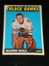 GLENN HALL 1965 Topps #55 Chicago Black Hawks, Hockey Card, HALL OF FAME GOALIE