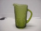 Vintage Anchor Hocking Soreno Avocado Green Juice Water Pitcher 6-1/2" Tall 26oz