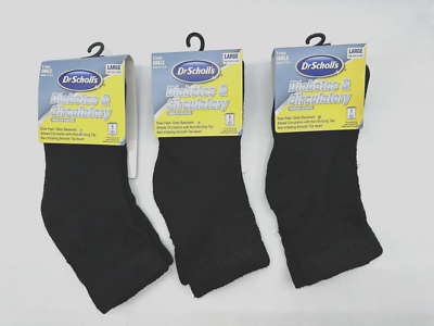 NEW PAIRS DR SCHOLL'S DIABETES CIRCULATORY ANKLE SOCKS MADE IN