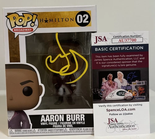 LESLIE ODOM JR SIGNED AARON BURR HAMILTON BROADWAY FUNKO POP + JSA COA