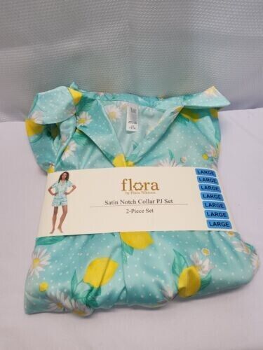 Flora by Flora Nikrooz Satin Kerbkragen Pyjama 2-teiliges Set - groß - Bild 1 von 1