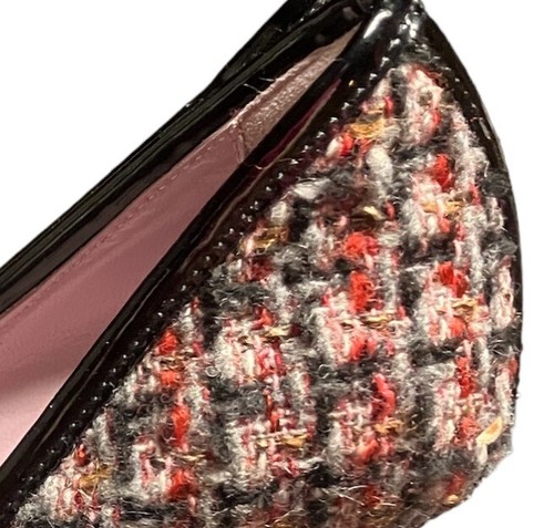 RED BY VALENTINO TWEED PUMPS HEELS WITH BOW SZ 36.5 = 5.5 - Picture 3 of 11
