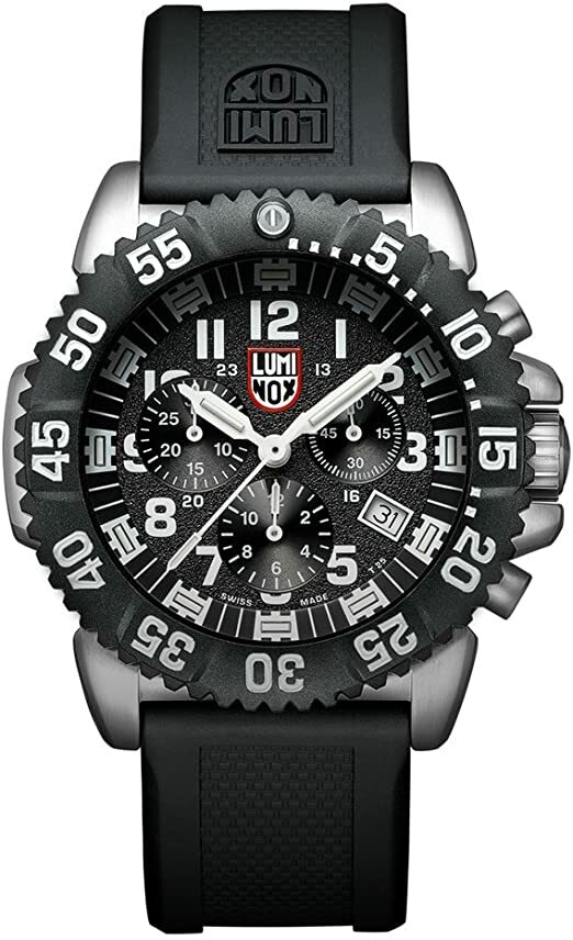 Luminox Original 3183 Steel Colormark Chrono Blk Dial Blue Numbers 