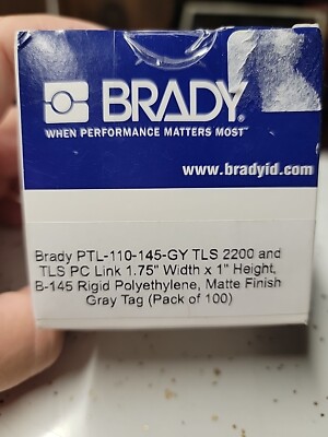 Brady PTL-110-145-GY TLS 2200 & TLS PC Link 1.75'' Width x 1'' Height, B-145 Rigid