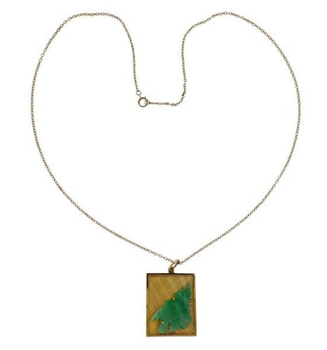 Vintage Jade Jadeite Pendant Necklace Phoenix Bird Estate Fine Jewelry Preowned - 第 16/24 張圖片