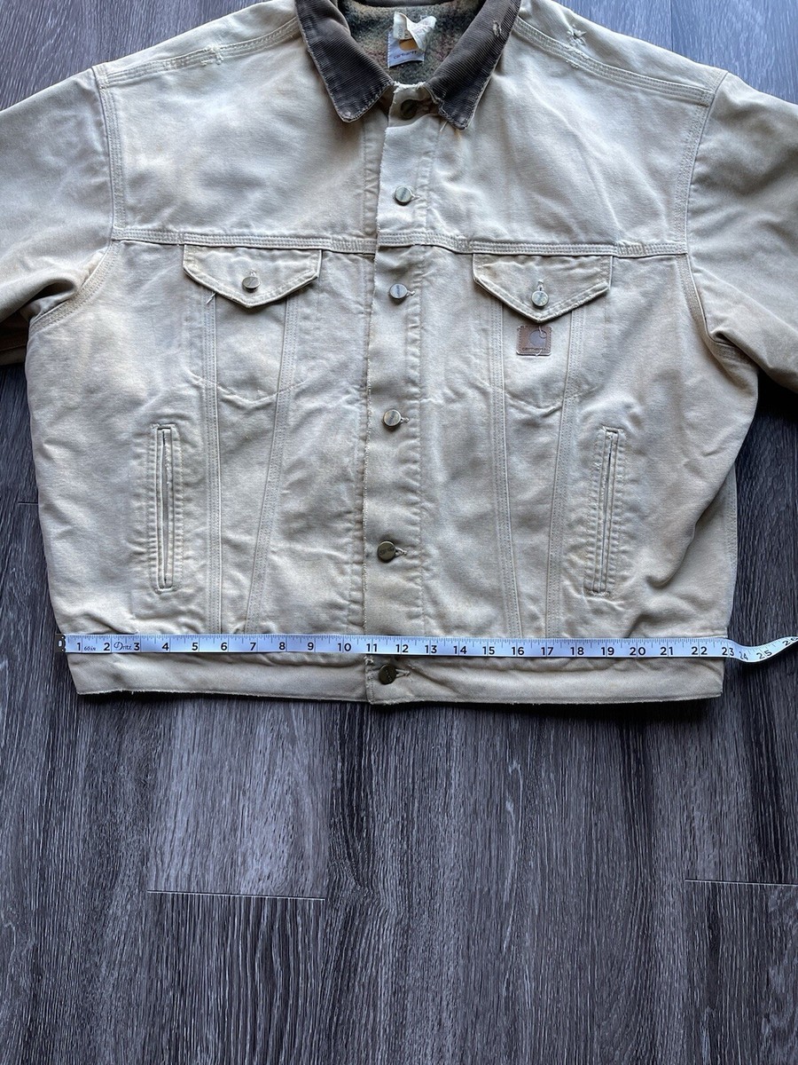 Vintage 90s Carhartt Trucker Jacket USA Made Blanket Lined  