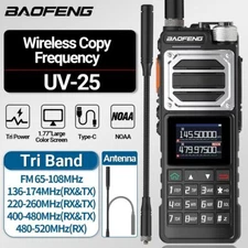 Baofeng UV-25 10W Tri Band Power Walkie Talkie Long Range Type-C Two Way Radio
