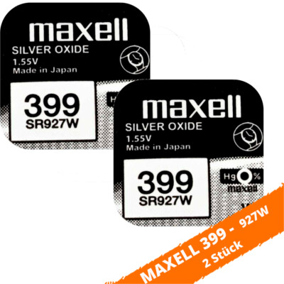2 x Maxell 399 SR927 SW AG7 SR57 LR927 613 280-44 RW413 Uhren Batterie 1,55 V
