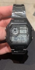 Panars 8113 Mens Watch Digital Homage to Casio Royale Bond Watch Black Steel