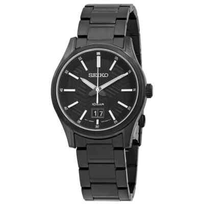 SEIKO クォーツ腕時計 ブラック Seiko Men's Big Date Quartz Black Dial Watch - SUR515P1 NEW | eBay