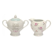 Sweet Rose Home Sweet Home Sugar and Creamer Jug Set