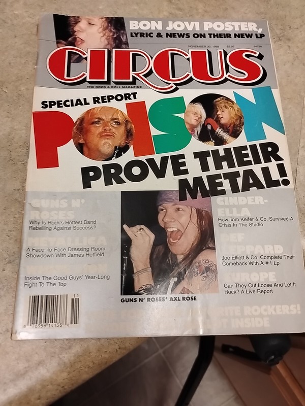 Circus Magazine-November 30, 1988 Cinderella,Bon Jovi  