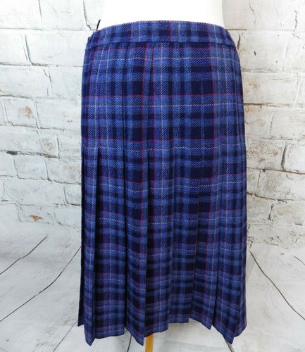 Vintage red blue outfit cardigan skirt wool mohair Scottish 12 M - 第 9/9 張圖片