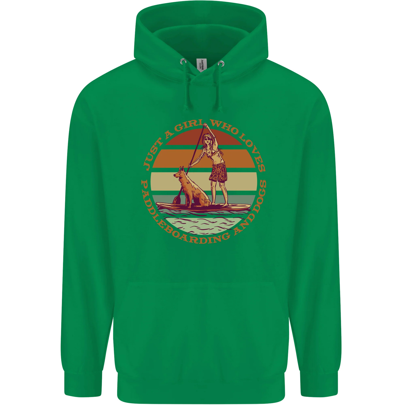 A Girl Who Loves Paddleboarding and Dogs Mens 80percent Cotton Hoodie image 5