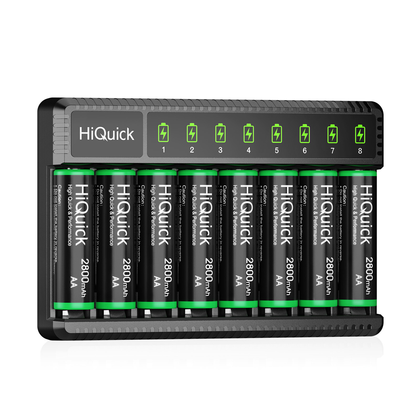 Hiquick AAA Batteries(8pcs,2800mah) with a 8Sltos Charger For  AA AAA NIMH NICD-image