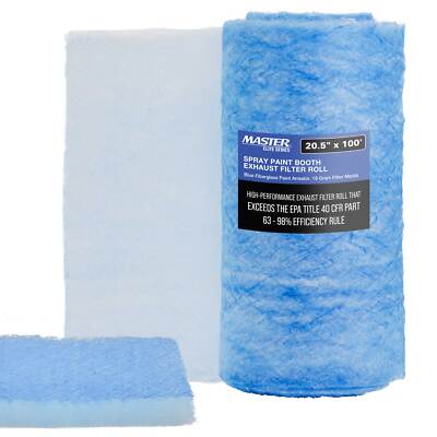 Master Elite Premium Paint Spray Booth Exhaust Filter Roll, Paint Arrestor