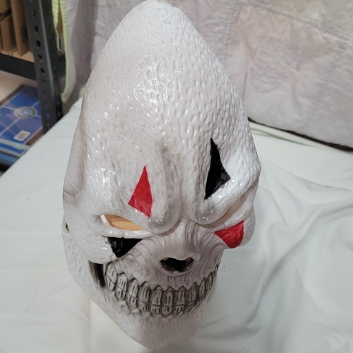 Scary Skull Skeleton With Teeth And Horns Red And Black Mask For Halloween - Picture 7 of 9