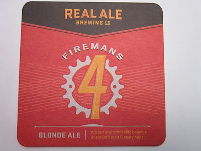 Bier Untersetzer ~ Echt Ale Gär Co Firemans 4 Blond Ale ~ Blanco, Texas Brewery