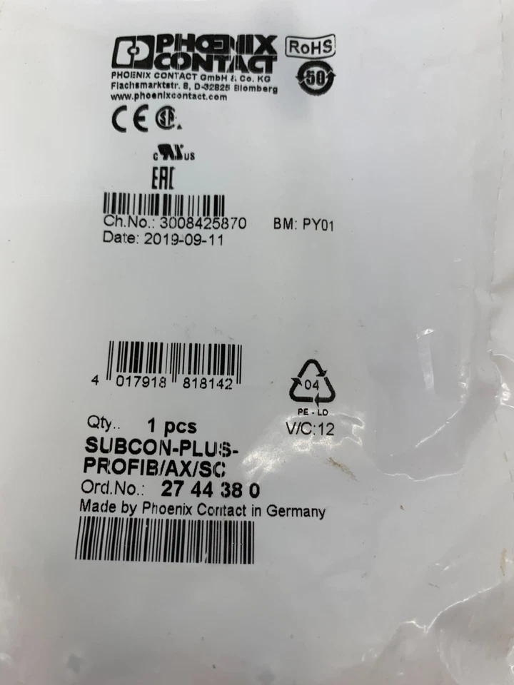 Phoenix Contact 2744380 Subcon-Plus-Profib/AX/SC - D-SUB Bus Connector - Image 2 of 3