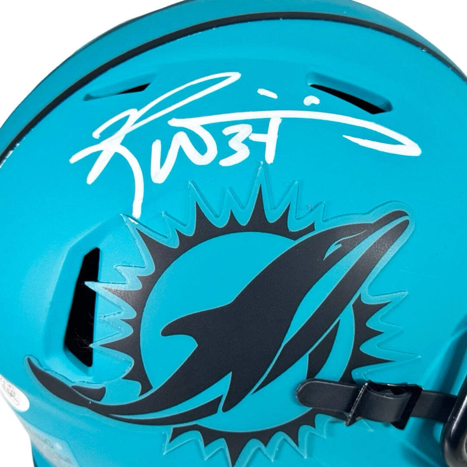 Mini casco de fútbol americano firmado por Ricky Williams Miami Dolphins Rave (JSA) Foto 2 de 3