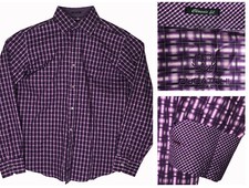 BUGATCHI UOMO FLIP CUFF SHAPED FIT Men s Button Long Sleeve Dress Shirt sz M
