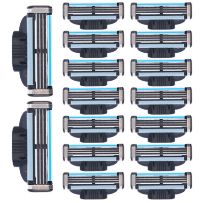 16-Pack 3-Layer Razor Blades - Sharp Shaves, Daily Grooming & Travel Use
