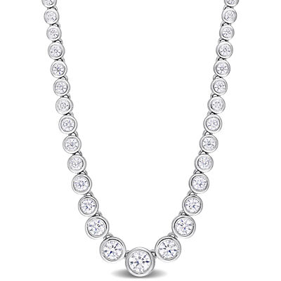 Amour Sterling Silver 2 3/4 CT DEW Created Moissanite Graduated Necklace
