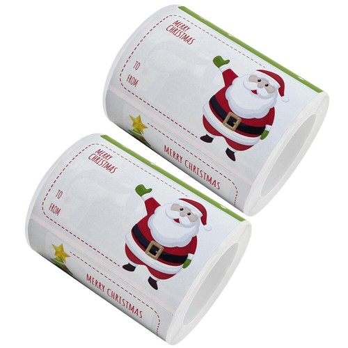 2 Rotoli Etichette Regalo Festa Natale Etichetta Regalo Adesivi per Confezione Festa - Foto 3 di 17