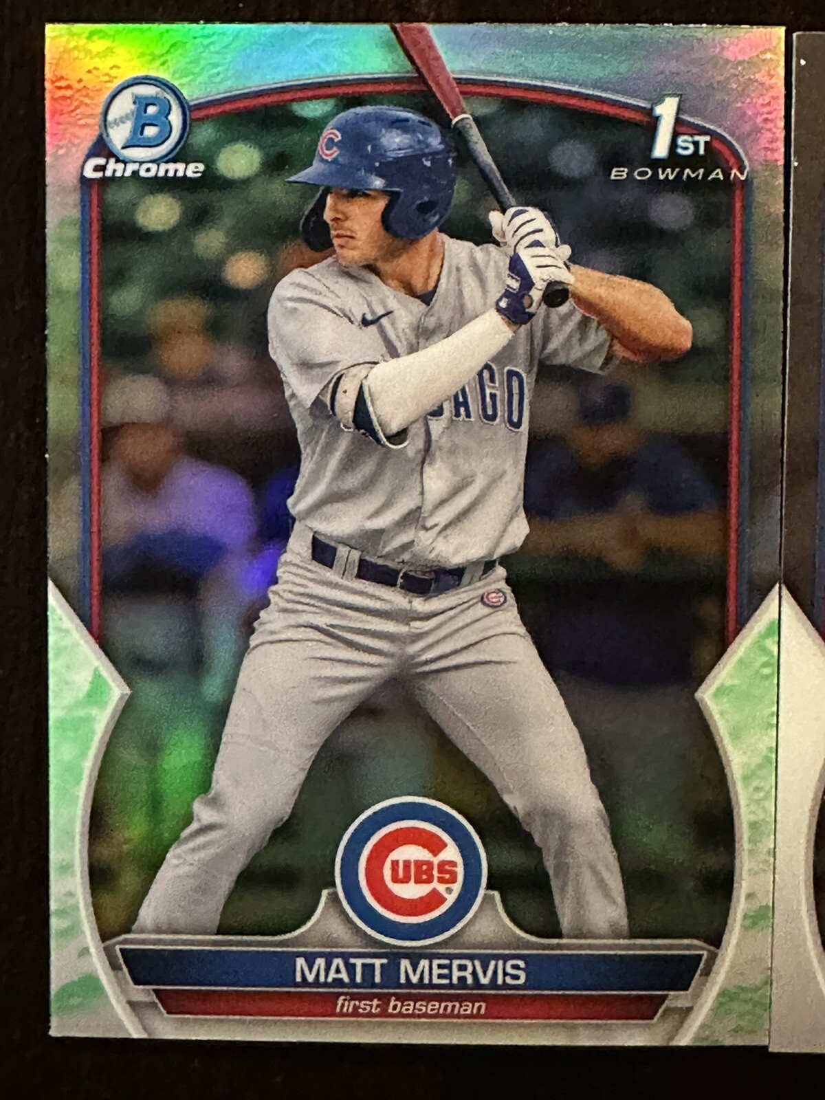 Matt Mervis 2023 Bowman #BCP-74 Cubs 1st Bowman Chrome Lunar Glow Refractor