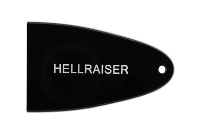 Engraved ''HELLRAISER'' Truss Rod Cover for Schecter Guitars 2ply b/w
