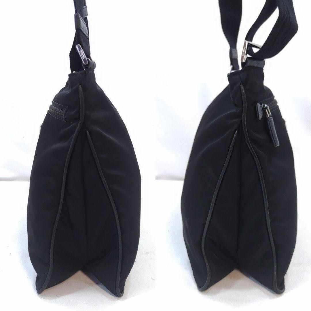 Prada shoulder bag, saffiano x nylon, black, with gusset Prada shoulder bag, saffiano x nylon, black, with gusset