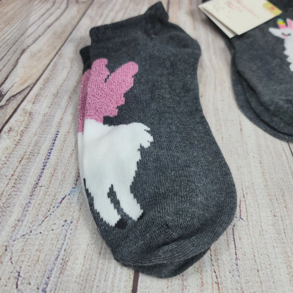 3 X Calcetines Mujer Corte Bajo Llama/LAMA Unicornio Brillo Xhilaration Gris Talla 4-10 Foto 3 de 4