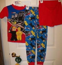 Lego Star Wars Characters Long Short 3 Piece Pajama PJ Set Boys Size 4 NWT