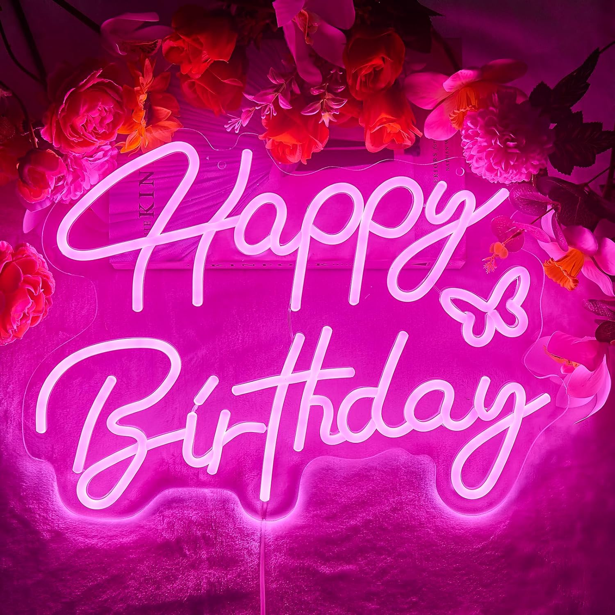 Happy Birthday Sign Pink Color Happy Birthday Neon Sign Party Wall Decor New