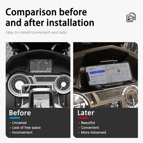 For BMW K1600B K1600GT K1600GTL GPS Phone Navigation Bracket USB Charger Holder - Picture 9 of 11