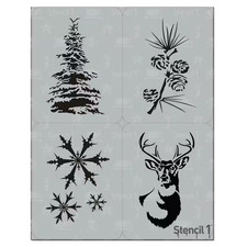 Winter Holiday Stencil Set 4-Pack