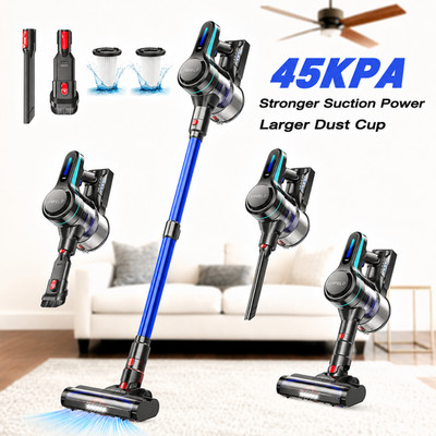 Cordless Vacuum Cleaner 45KPa 45min Runtime 1.5L Pet Hair Carpet Stick Vacuum
