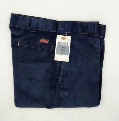 Dickies Men's Original 874 Navy Corduroy Work Pants, 34W x 32L