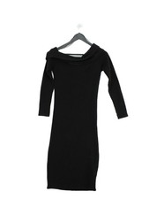 Zara Bodycon Midi Dress S in Black