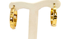 14K Gold Earrings, 1'' Diameter