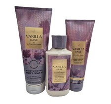 Bath Body Works Vanilla Ease Body Cream, Lotion, Wash 3 Piece Set